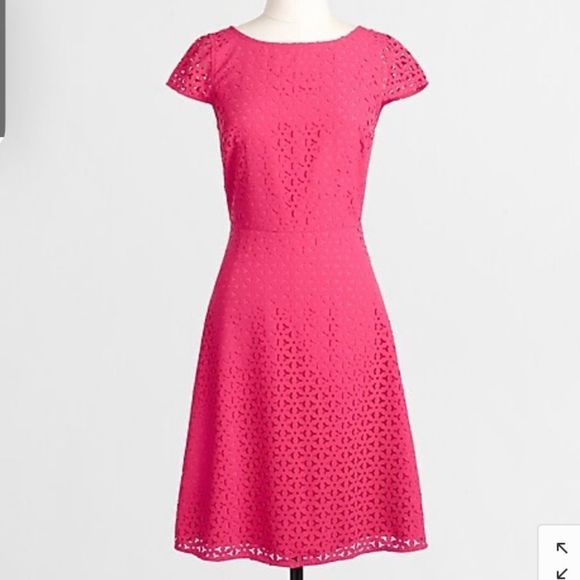J. Crew Dresses & Skirts - Barbiecore Laser Cut Cap Sleeve Dress